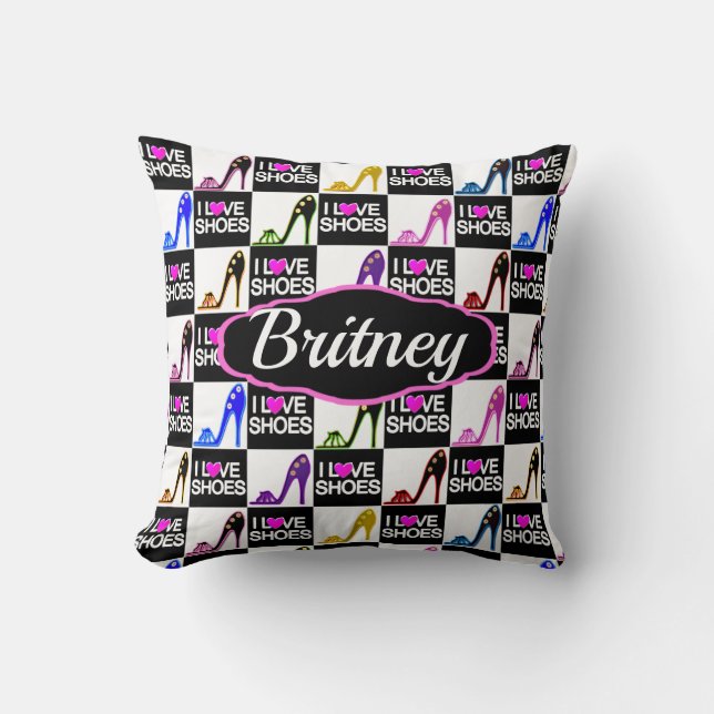 SHOE LOVER AND STILETTOS PERSONALIZED CUSHION (Front)