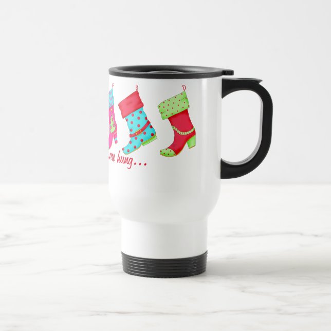 Shoe Lover Modern Boots Christmas Stockings Travel Mug (Right)