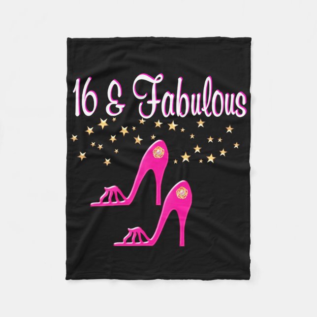 SHOE LOVING 16 YEAR OLD BIRTHDAY GIRL FLEECE BLANKET (Front)