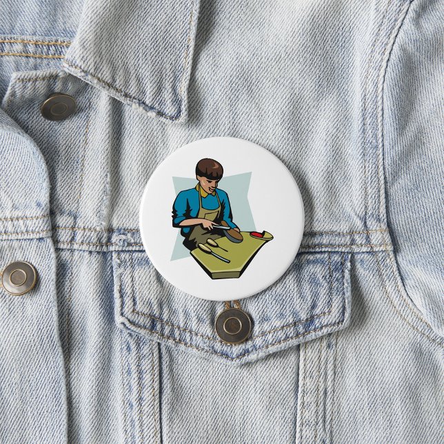 Shoe Repair Cobbler Vintage Shoemaker 7.5 Cm Round Badge (Creator Uploaded)