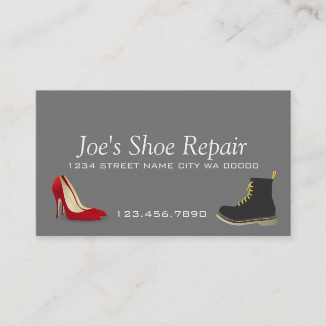 Shoe Repair Shop Business Card (Front)