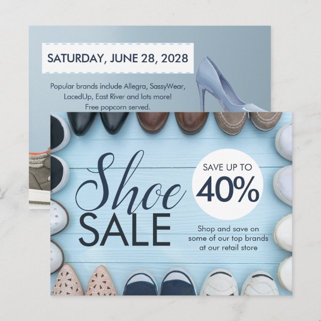 Shoe Sale | Retail Store | Discount Flat Card (Front/Back)