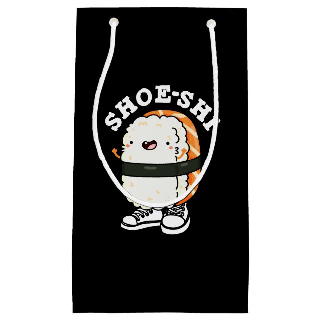 Shoe-shi Funny Sushi Pun Dark BG Small Gift Bag (Front)