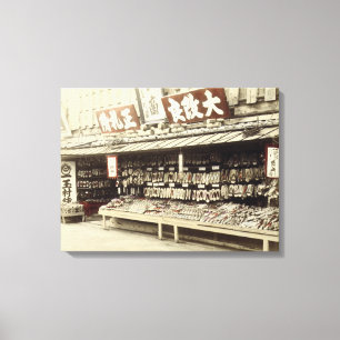 Shoe shop in Kyoto, c.1890 (hand-coloured photo) Canvas Print