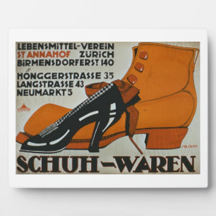 'Shoe Shops', Zurich (colour litho) Plaque