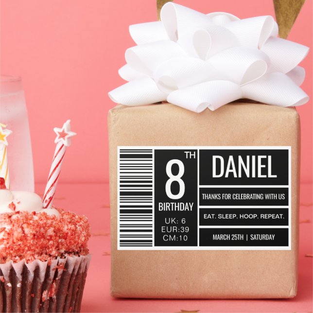 Shoe Sneaker Box Label, Sneaker Ball Favour  Rectangular Sticker (Party)