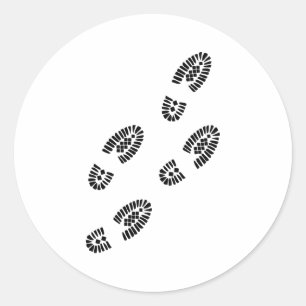 Shoe tracks - Footprint Classic Round Sticker