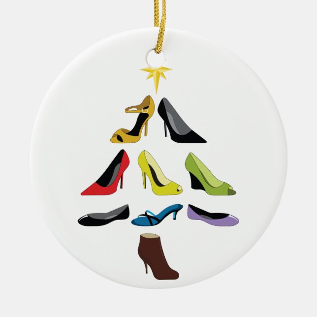 Shoe Tree Ceramic Tree Decoration (Front)