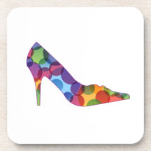 Shoe with colourful circles