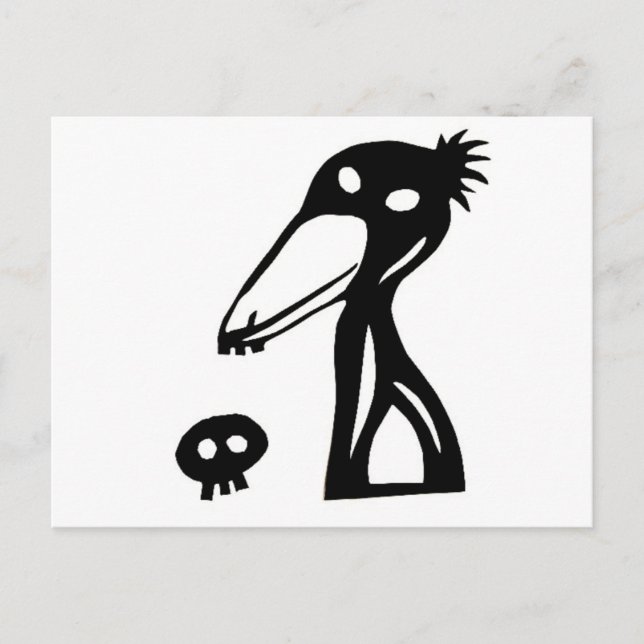 shoebill, balaeniceps rex, shoebird　ハシビロコウ　切り絵 postcard (Front)