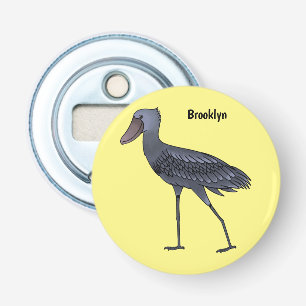 Shoebill bird cartoon illustration bottle opener