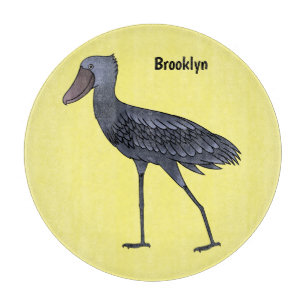 Shoebill bird cartoon illustration cutting board