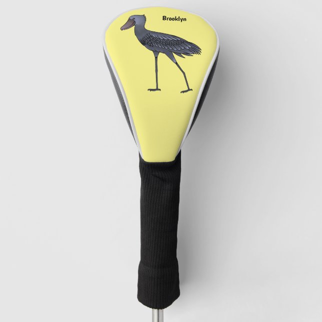Shoebill bird cartoon illustration  golf head cover (Front)