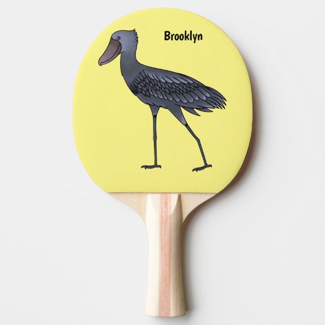 Shoebill bird cartoon illustration  ping pong paddle (Front)