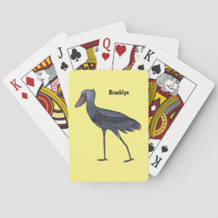 Shoebill bird cartoon illustration playing cards