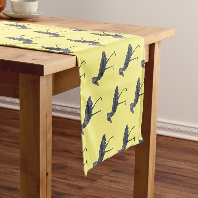 Shoebill bird cartoon illustration  short table runner (In Situ)
