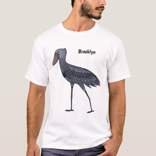 Shoebill bird cartoon illustration  T-Shirt (Front)