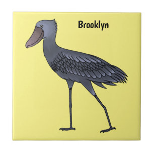 Shoebill bird cartoon illustration tile
