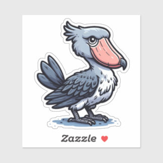Shoebill bird Custom-Cut Vinyl Sticker