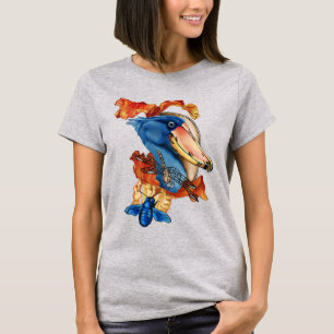 Shoebill, dragonfly, and flowers T-Shirt
