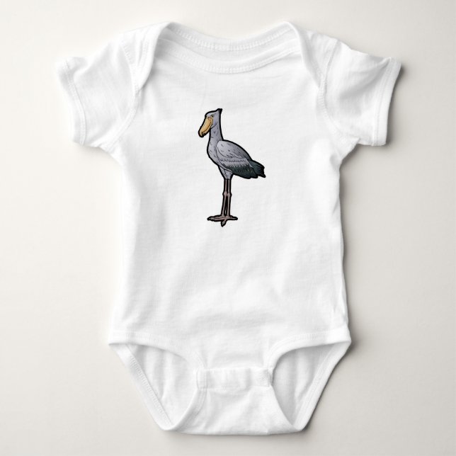 Shoebill Stork Baby Bodysuit (Front)