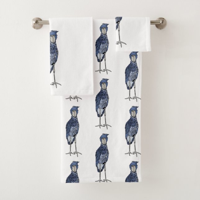 Shoebill Stork Bath Towel Set (Insitu)