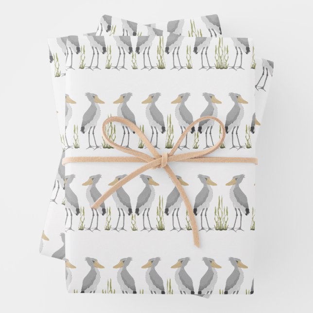 Shoebill Stork Wrapping Paper Sheets (In situ)