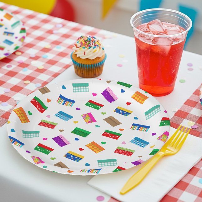 Shoebox Love Party Plates - White (Creator Uploaded)