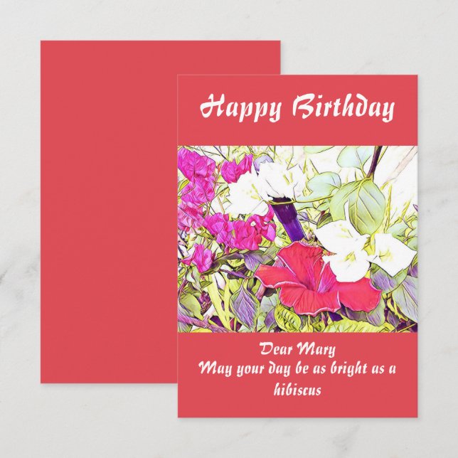 Shoeflower Watercolor Hibiscus Floral Garden Cute  (Front/Back)