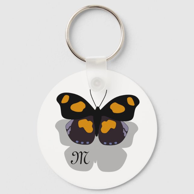 Shoemaker Butterfly Shadow Monogram Key Ring (Front)