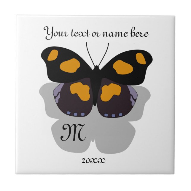 Shoemaker Butterfly Shadow Monogram Tile (Front)