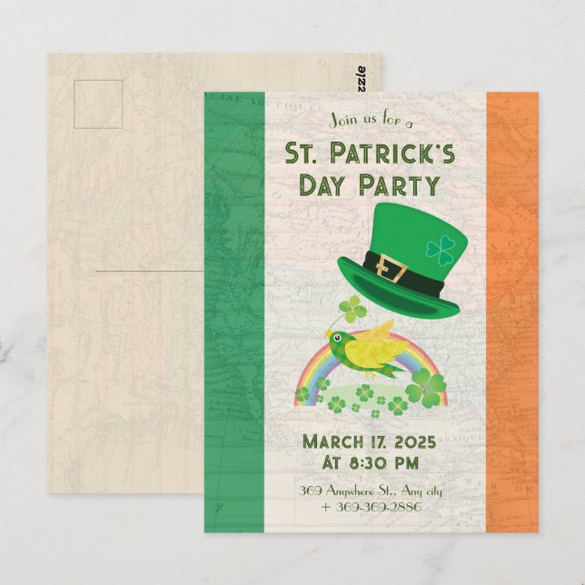 Shoemaker's Lucky Flight invitation Postcard (Front/Back)