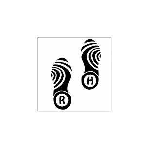 Shoeprint - Shoe Print Monogram Custom  Rubber Stamp