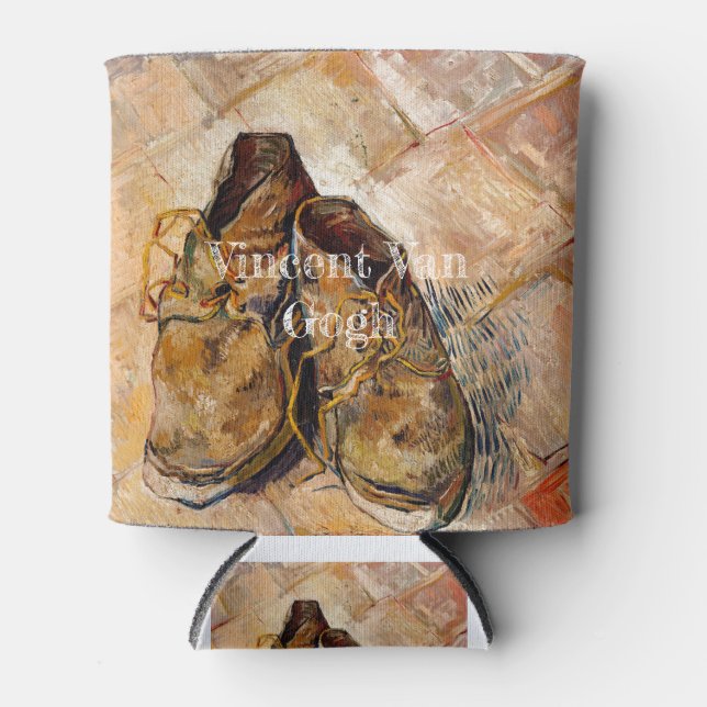 Shoes (1888) by Vincent Van Gogh. Can Cooler (Front)