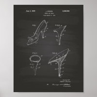 Shoes and Heels 1958 Patent Art Chalkboard