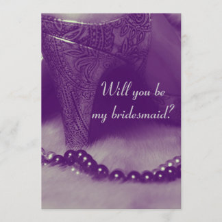 shoes and pearls will you be my bridesmaid invitation