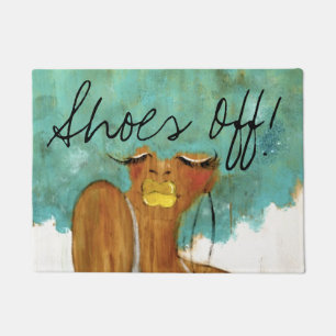 Shoes Off Blue! Doormat