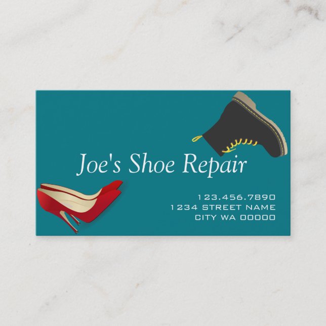 Shoes Repair Shop Business Card (Front)