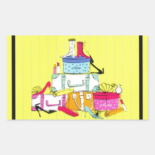 Shoes Shoes Shoes & Luggage Cute Colourful Design Rectangular Sticker