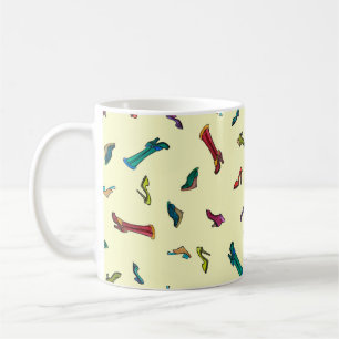 Shoes watercolor seamless pattern coffee mug