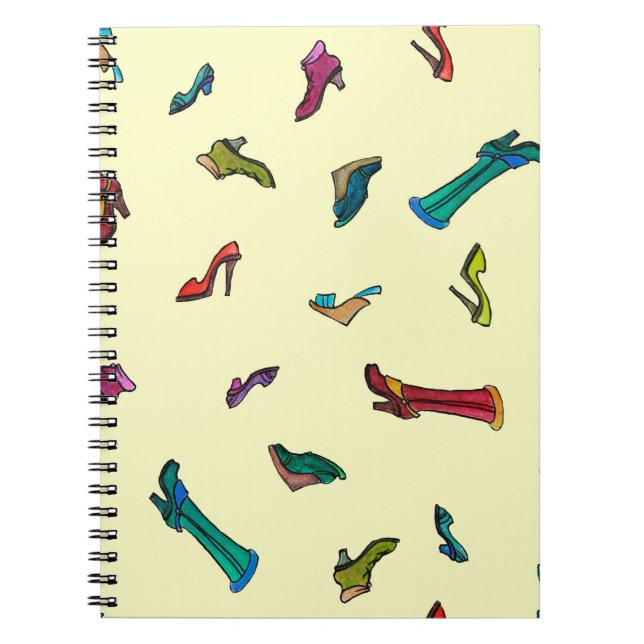 Shoes watercolor seamless pattern notebook (Front)