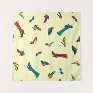 Shoes watercolor seamless pattern tapestry