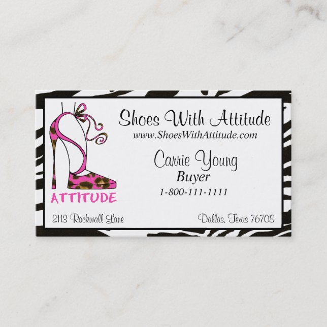 "Shoes With Attitude" Business Card (Front)