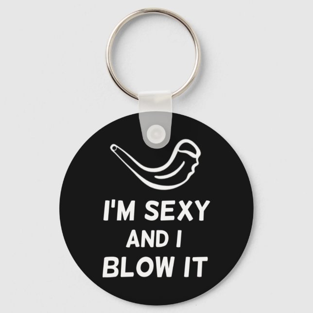 Shofar I'm Y And I Blow It Rosh Hashanah Jewish Ne Key Ring (Front)