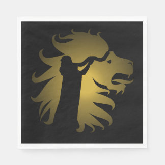 Shofar in the Lion of Judah in Gold Napkin