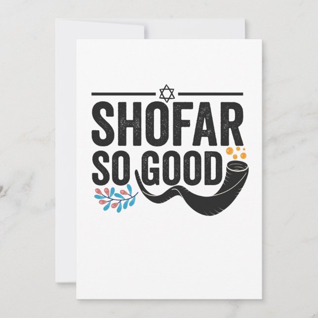 Shofar So good Funny Jewish Hanukkah Holiday Gift Thank You Card (Front)