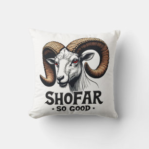 Shofar so good Jewish Goat Hanukkah Lovers Cushion