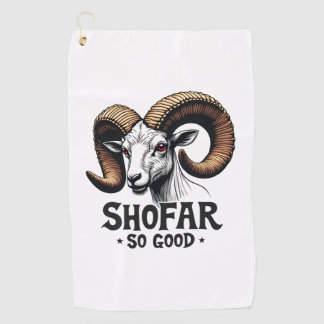 Shofar so good Jewish Goat Hanukkah Lovers Golf Towel
