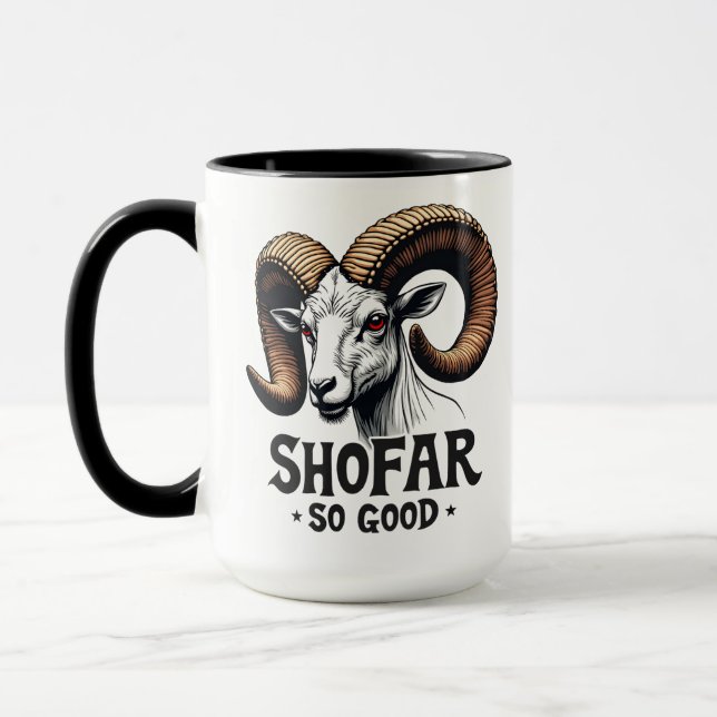 Shofar so good Jewish Goat Hanukkah Lovers  Mug (Left)