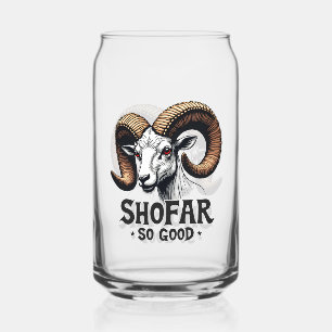Shofar So Good Jewish Ram Hanukkah Can Glass